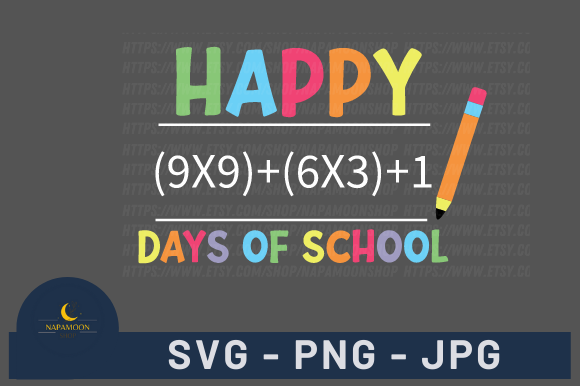 Math Formula 100 Days of School Svg for Graphics and Crafts